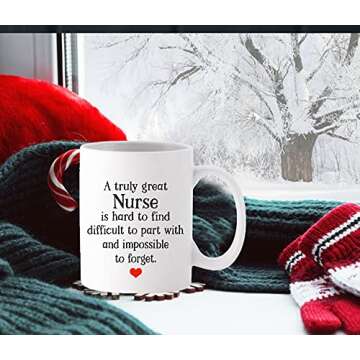 Nurse Gifts 11 OZ Coffee Mug.A Truly Great Nurse Is Hard To Find And Impossible To Forget.Birthday,Christmas,Appreciation Gifts,Thank You Gifts,Retirement Gifts for Nurse Men Women(White)