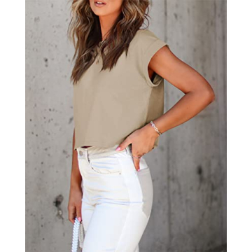 Tankaneo Women's Stylish Short Sleeve Crop Top