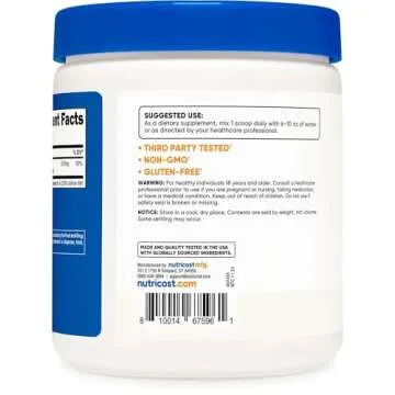 Nutricost Magnesium Bisglycinate Powder (Unflavored, 250 Grams) - Chelated Magnesium Supplement