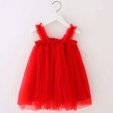 BGFKS Layered Tulle Tutu Dress for Toddler Girls,Baby Girl Rainbow Tutu Princess Skirt Set with Flower Headband.(Red,12 Months)