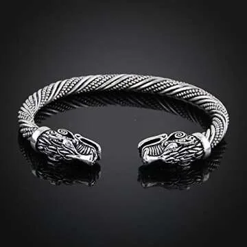 Gold Happy Teen Wolf Head Bracelet Indian Jewelry Fashion Accessories Viking Bracelet Men Wristband Cuff Bracelets for Women Bangles