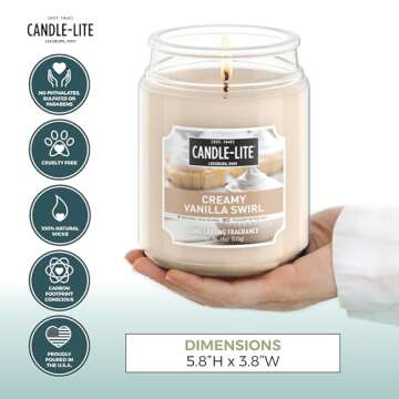 Candle-lite Creamy Vanilla Candle with Long Burn Time