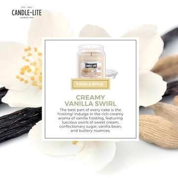 Candle-lite Creamy Vanilla Candle with Long Burn Time