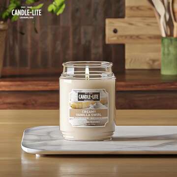 Candle-lite Creamy Vanilla Candle with Long Burn Time