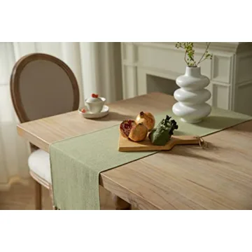 Sage Green Rustic Table Runner 60 Inches Long By ZeeMart