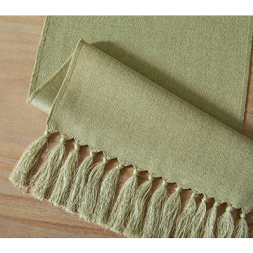 Sage Green Rustic Table Runner 60 Inches Long By ZeeMart