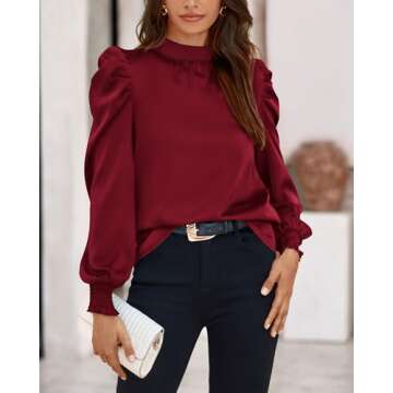 Stylish BTFBM Women Satin Puff Blouse for All Occasions