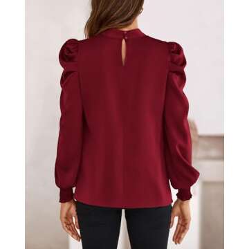 Stylish BTFBM Women Satin Puff Blouse for All Occasions