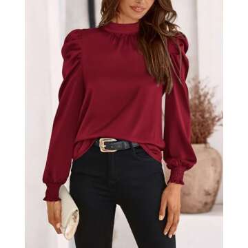 Stylish BTFBM Women Satin Puff Blouse for All Occasions