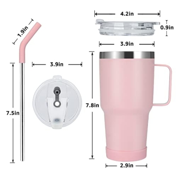 Sursip 30oz Insulated Tumbler With Dual Lids and Straw