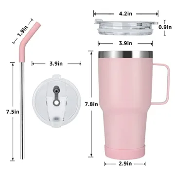 Sursip 30oz Insulated Tumbler With Dual Lids and Straw