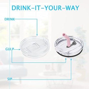 Sursip 30oz Insulated Tumbler With Dual Lids and Straw