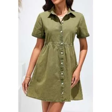 Shop GRAPENT Women's Babydoll Denim Dress Today