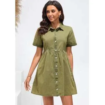 Shop GRAPENT Women's Babydoll Denim Dress Today