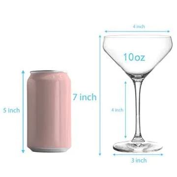 Catchy JEKOSEN Crystal Martini Glasses Set of 4 Gift Box