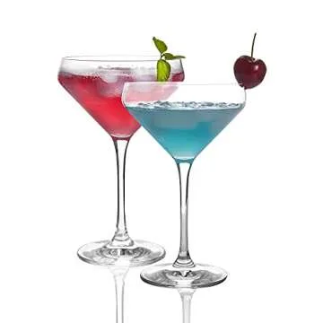 Catchy JEKOSEN Crystal Martini Glasses Set of 4 Gift Box