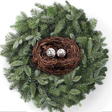Easter Birds Nest Decorating, Mini Artificial Birds Nest Rattan Nest for Easter Crafts Home Garden Decor Wedding Party (4 Inches)