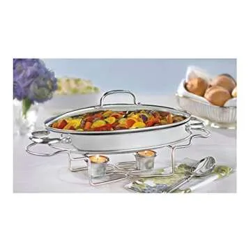 Cuisinart 7BSO-34 Stainless 13-1/2-Inch Oval Buffet Server for Elegant Serving
