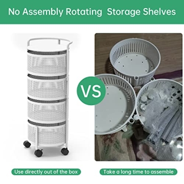 JAQ 4-Tier Rotating Kitchen Storage Rack for Compact Spaces