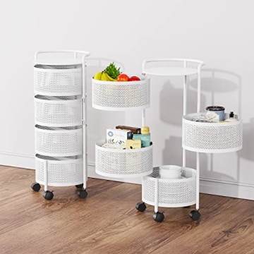JAQ 4-Tier Rotating Kitchen Storage Rack for Compact Spaces