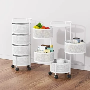 JAQ 4-Tier Rotating Kitchen Storage Rack for Compact Spaces