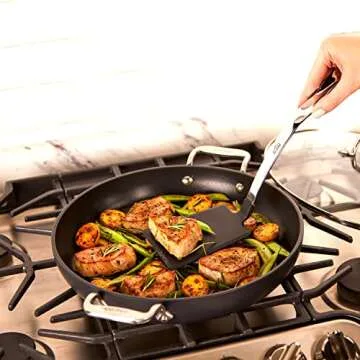 All-Clad Specialty Stainless Steel with Nylon Head Kitchen Gadgets 4 Piece Tool Set with Caddy Kitch...