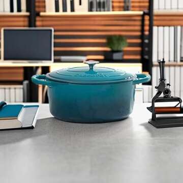 Crock-Pot Artisan 7-Quart Dutch Oven in Teal Ombre