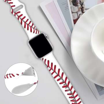BACDOILQ Baseball Watch Band: Stylish Silicone Strap