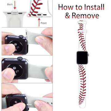 BACDOILQ Baseball Watch Band: Stylish Silicone Strap