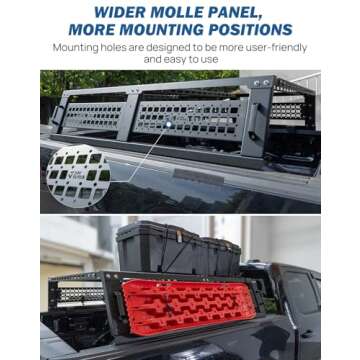 JOYTUTUS Full Size Truck Bed Rack, Overland Bed Racks for Trucks Compatible with F150 F250 F350 Silverado Sierra Ram Tundra, Truck Bed Rack for Roof Top Tent, with Wider Molle Panel