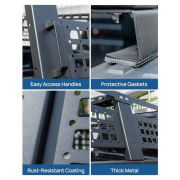 JOYTUTUS Full Size Truck Bed Rack, Overland Bed Racks for Trucks Compatible with F150 F250 F350 Silverado Sierra Ram Tundra, Truck Bed Rack for Roof Top Tent, with Wider Molle Panel