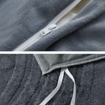 Oli Anderson Fluffy Duvet Cover Set King Size, 3 Pieces Tufted Plush Shaggy Comforter Cover, Ultra Soft Warm Fuzzy Faux Fur Bedding Sets, Grey (1 Duvet Cover + 2 Pillowcases)