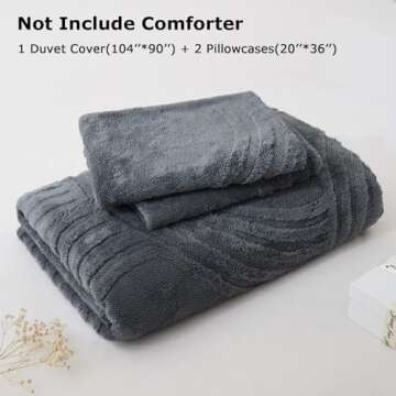 Oli Anderson Fluffy Duvet Cover Set King Size, 3 Pieces Tufted Plush Shaggy Comforter Cover, Ultra Soft Warm Fuzzy Faux Fur Bedding Sets, Grey (1 Duvet Cover + 2 Pillowcases)