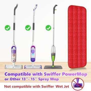 18 Pack Reusable Mop Pads Compatible with Swiffer PowerMop - Eco-Friendly Cleaning Solution