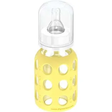 Lifefactory 4 oz Glass Baby Bottle with Silicone Sleeve