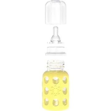 Lifefactory 4 oz Glass Baby Bottle with Silicone Sleeve