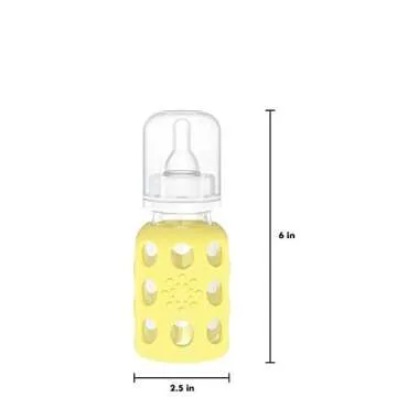 Lifefactory 4 oz Glass Baby Bottle with Silicone Sleeve
