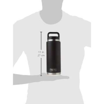 YETI Rambler 26 oz Bottle, Vacuum Insulated, Stainless Steel with TripleHaul Cap, Black
