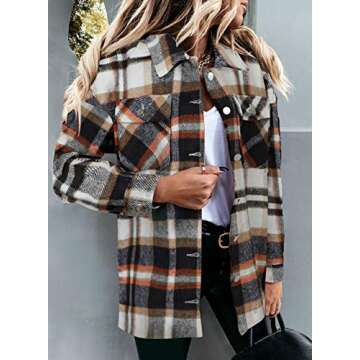 Astylish Womens Flannel Plaid Shirts Roll Up Long Sleeve Pockets Long Causal Boyfriends Shirts Blue Medium