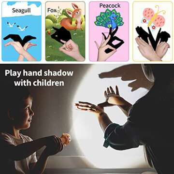 Kids Flashlight Color Projector with 48 Patterns , Include Dinosaurs, Vehicles, Animals, 26 Letter E...
