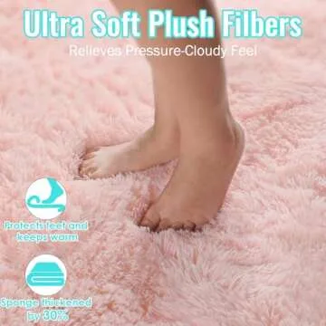 PAGISOFE Pink Fluffy Shag Machine Washable Area Rugs for Bedroom Girls 5x7,Soft Fuzzy Rugs for Living Room,Pastel Carpet Nursery Floor Kids Room Dorm Rug,Plush Soft Kids Rug for Room Decor Aesthetic