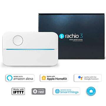 Rachio 3 WiFi Smart Lawn Sprinkler Controller, Works with Alexa, 8-Zone (Renewed)