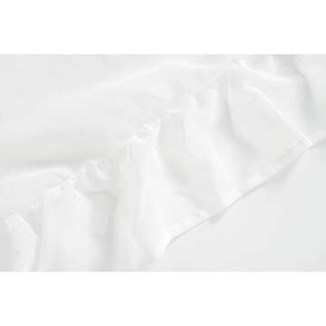 DriftAway Linen Textured Sheer Curtains White Ruffle Edge Shabby Chic White Voile Window Curtains 2 Panels 84 Inch Length for Bedroom Living Room Children Girls Light Filtering Rod Pocket Drapes