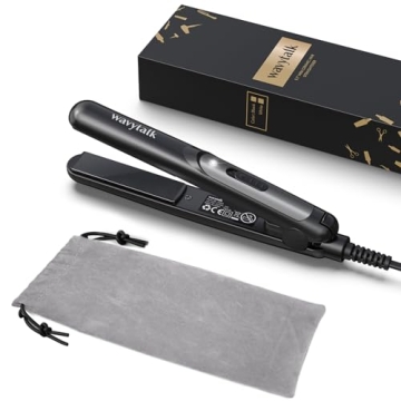 Wavytalk Mini Flat Iron 0.7 Inch Ceramic Mini Hair Straightener, Small Flat Irons for Short Hair, Cu...
