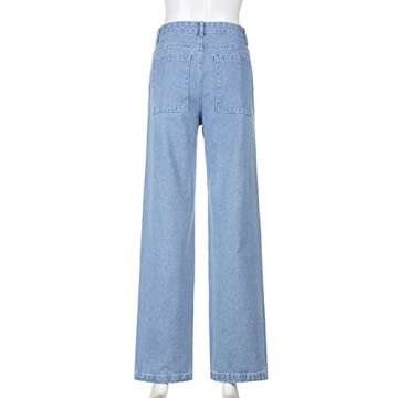 Y2K Women's High Waist Wide Leg Cargo Jeans - Trendy & Stylish
