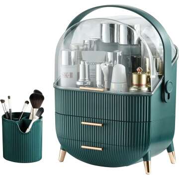 CANITORON Makeup Storage Organizer - Clear Cosmetic Display Case with Two Tiers