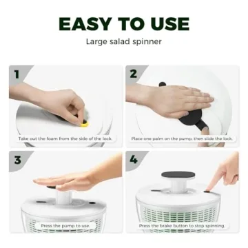 KITEXPERT Large Salad Spinner 6.3 Qt – Effortless & Fast