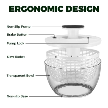 KITEXPERT Large Salad Spinner 6.3 Qt – Effortless & Fast