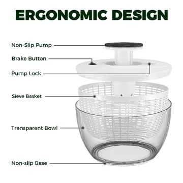 KITEXPERT Large Salad Spinner 6.3 Qt – Effortless & Fast