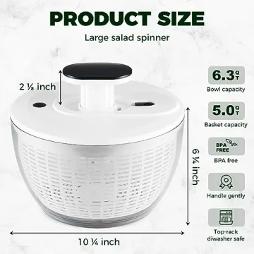 KITEXPERT Large Salad Spinner 6.3 Qt – Effortless & Fast